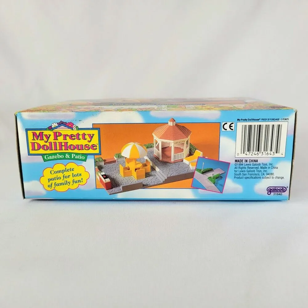 Vintage Galoob My Pretty Dollhouse Gazebo Patio Outdoor Furniture 1994 Open Box